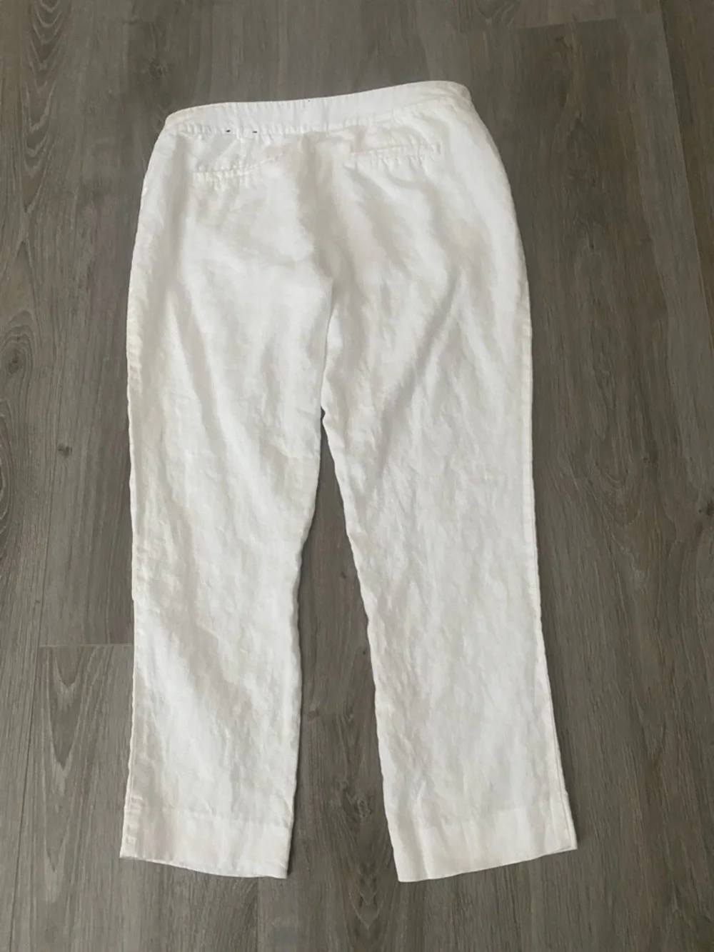 BANANA REPUBLIC Women Slim Crop Legs 100% Linen White Pants | 4